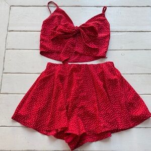 Red Polka Dot Skirt Set